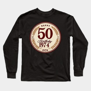 Vintage 1974 50th Birthday Gifts 50 Year Old Long Sleeve T-Shirt